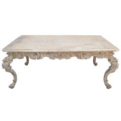 French Heavily Carved Writing Table C. 1940's