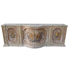 Italian Grand Scale Carved Parcel Gilt Credenza 