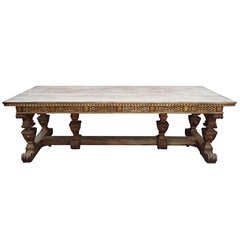 Italian Bleached Wood Library Table C. 1900's