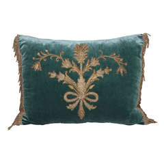 Antique Italian Appliqued Velvet Pillow