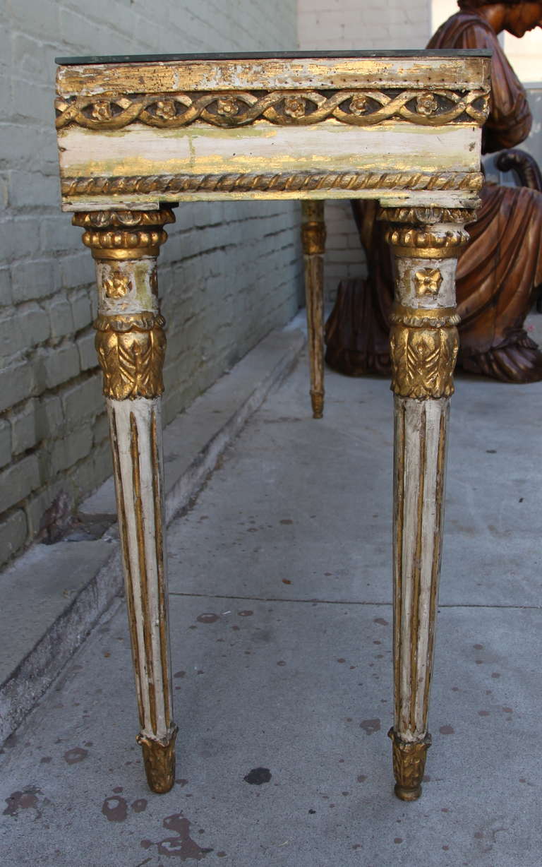 Italian Painted & Parcel Gilt Neoclassical Style Console 1