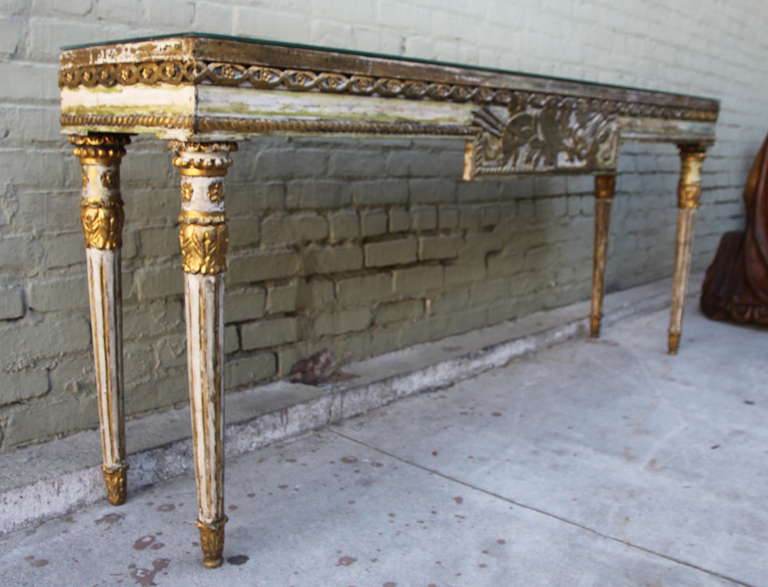 Italian Painted & Parcel Gilt Neoclassical Style Console 2