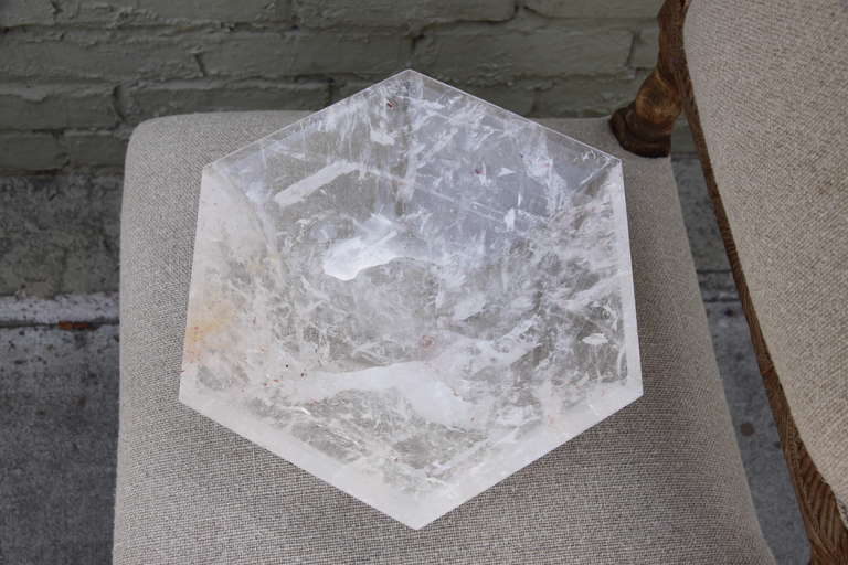 Unknown Hexagon Shaped Rock Crystal Dish