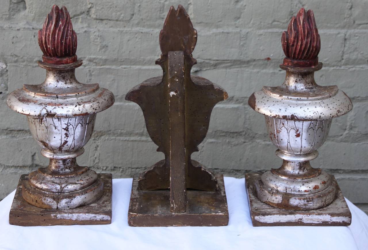 Set of Three Architectural Carved Wood Fragments