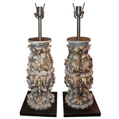 Italian Painted and Parcel Gilt Lamps