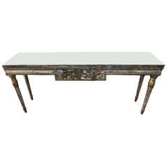Italian Painted 
Parcel Gilt Neoclassical Style Console