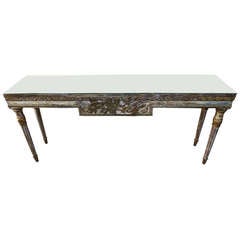 Italian Painted & Parcel Gilt Neoclassical Style Console