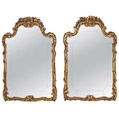 19th Century French Gilt Wood Etched Mirrors