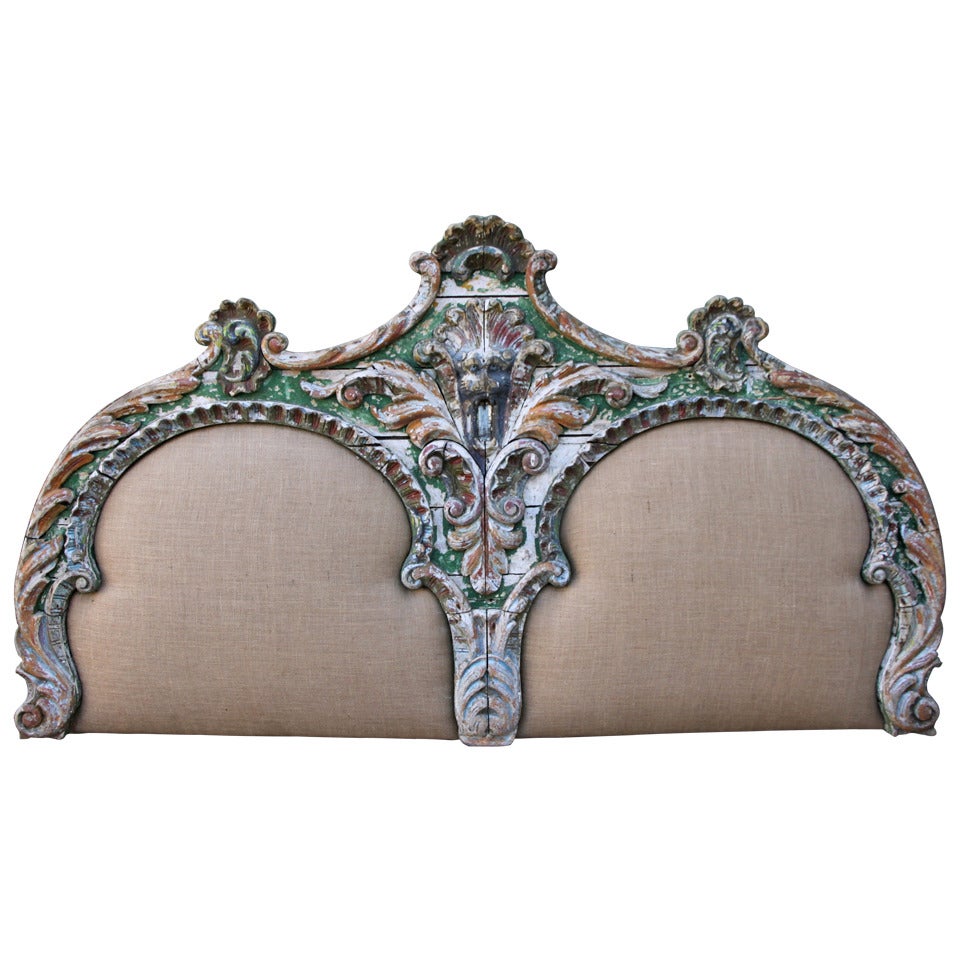 19th Century French Painted Headboard