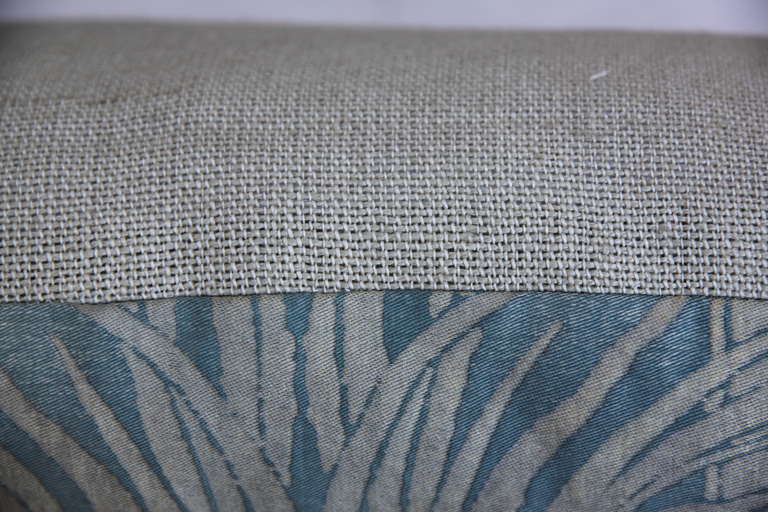Pair of Soft Bue & Silver Fortuny Textile Pillows In Excellent Condition In Los Angeles, CA