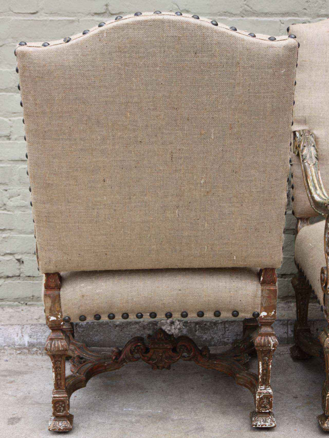 Pair of Italian Painted and Parcel-Gilt Armchairs 2