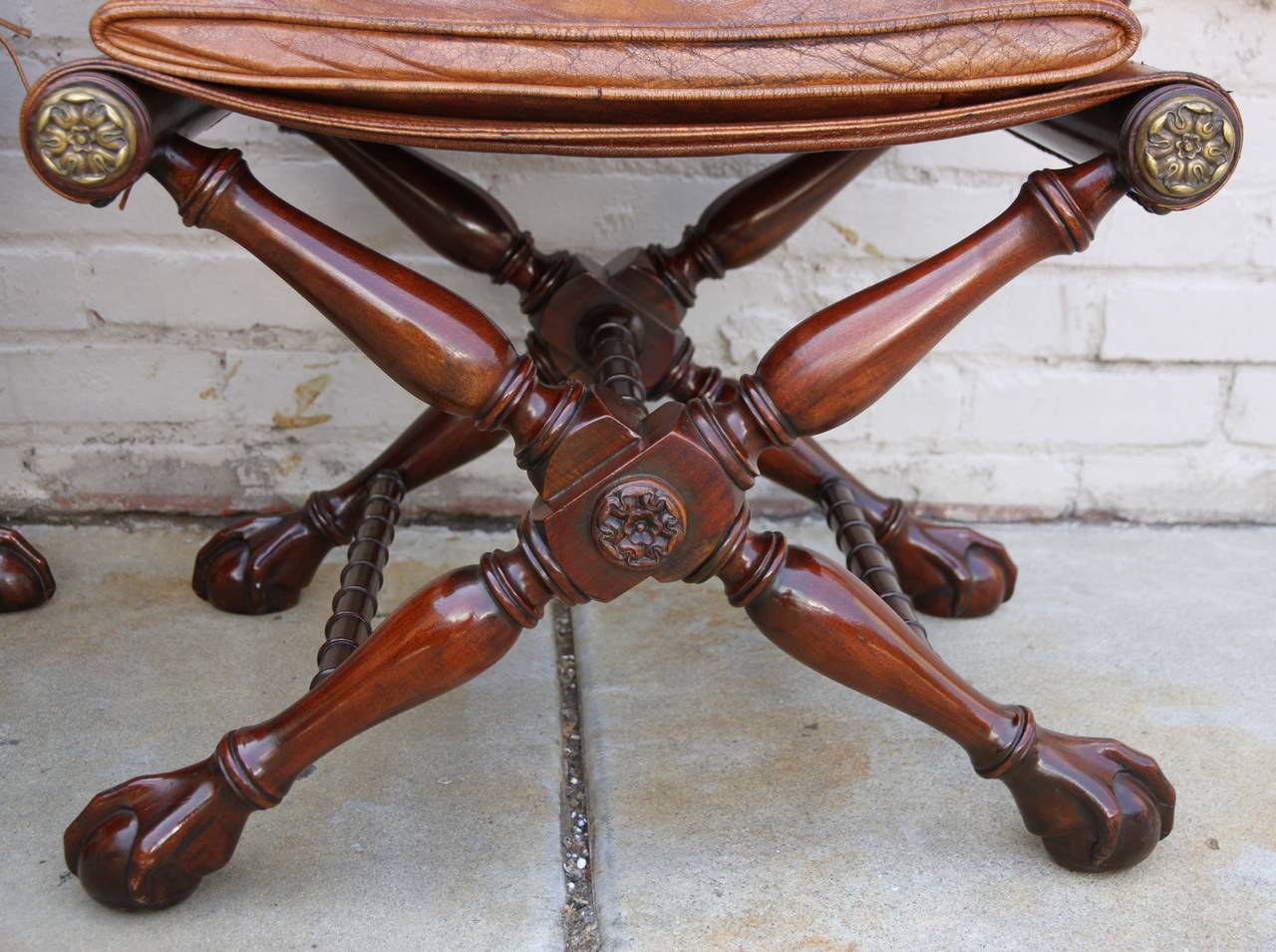 Pair of American Campaign Style Armchairs In Distressed Condition In Los Angeles, CA