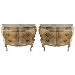 Pair of French Inlaid Commodes C. 1900