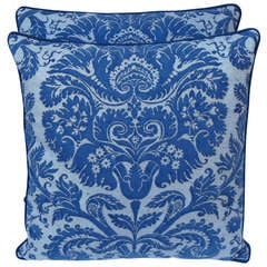 Pair of Blue & White Fortuny Textile Pillows