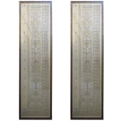 Pair of French Lace Appliqued Panels