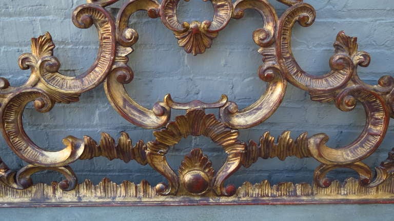 Italian Carved Gold Gilt King Headboard In Excellent Condition In Los Angeles, CA