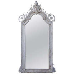 French Carved Painted Mirror, circa 1930s