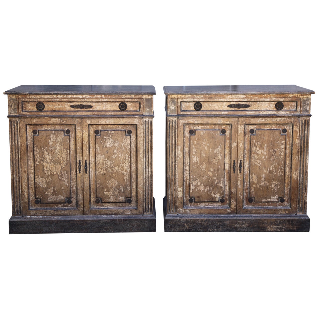 Pair of Custom Tuscan Style Painted Buffets