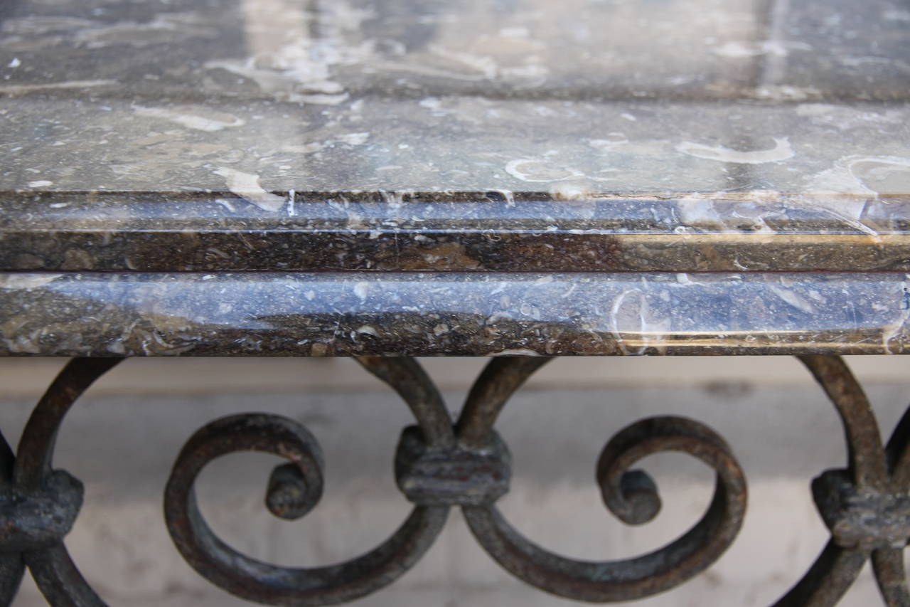 Early 20th Century Spanish Revival Console with Marble Top