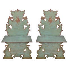 Pair of Italian Painted Benches
