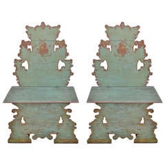 Pair of Italian Painted Benches