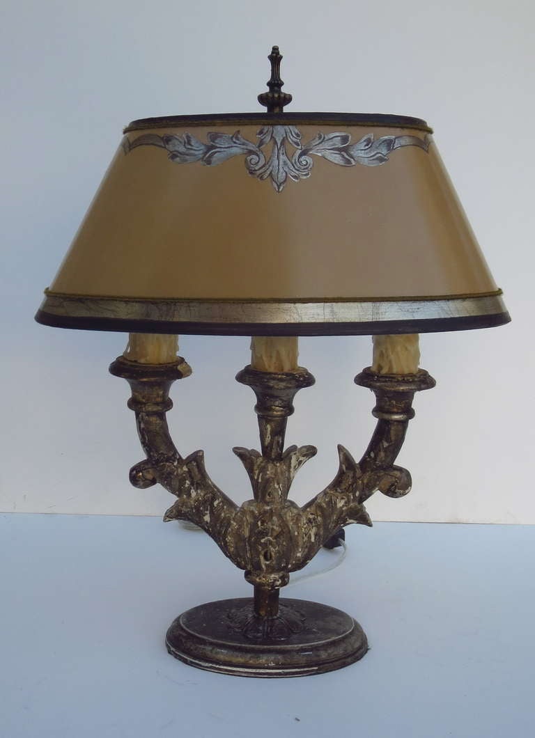 19th C. Italian Lamps with Parchment Shades