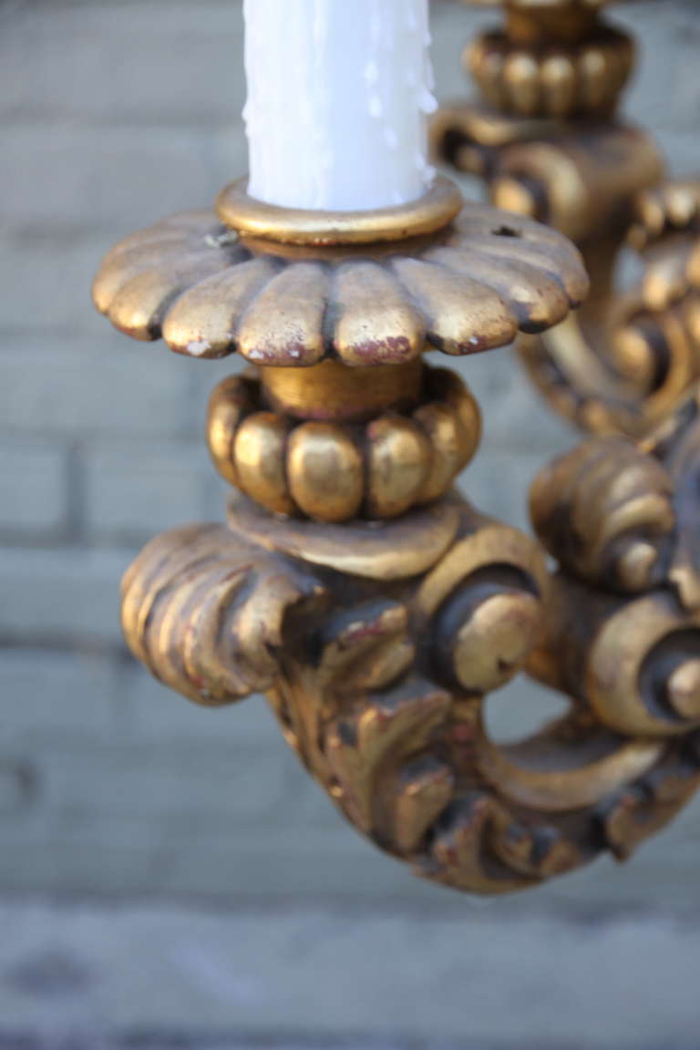 19th Century Carved Giltwood Chandelier 1