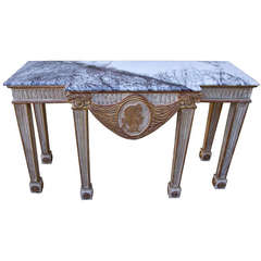 Italian Painted Neoclassical Style Console with Marble Top