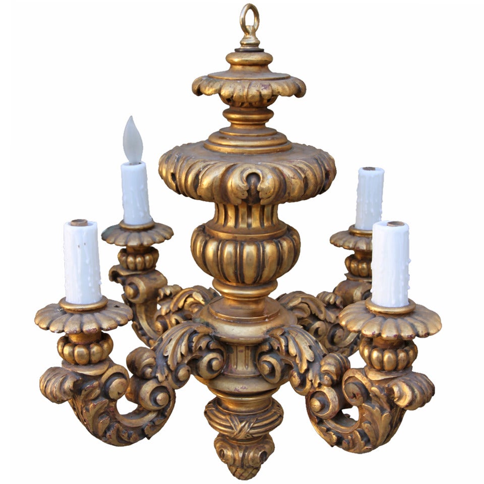 19th Century Carved Giltwood Chandelier