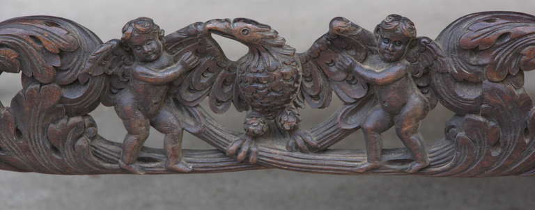 Spanish Baroque Style Walnut Bench 3