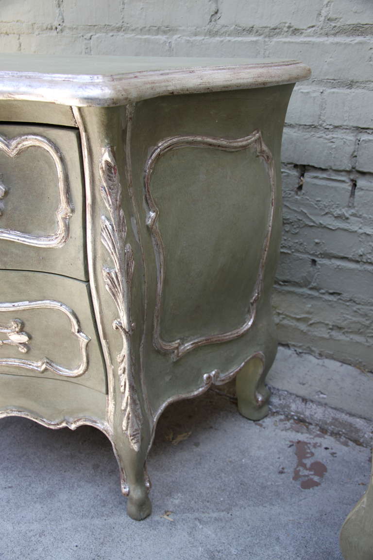 French Painted and Parcel Gilt Bombay Chests, Pair 4