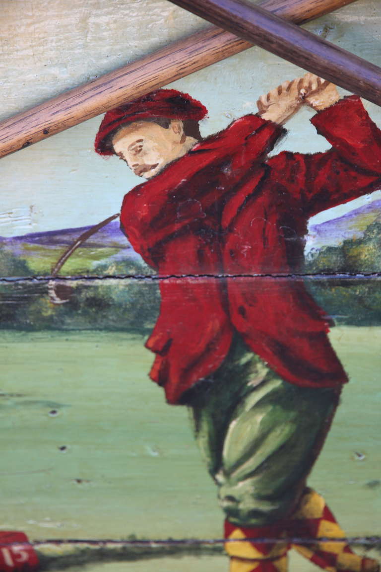 Wood 19th Century Painted Golf Sign