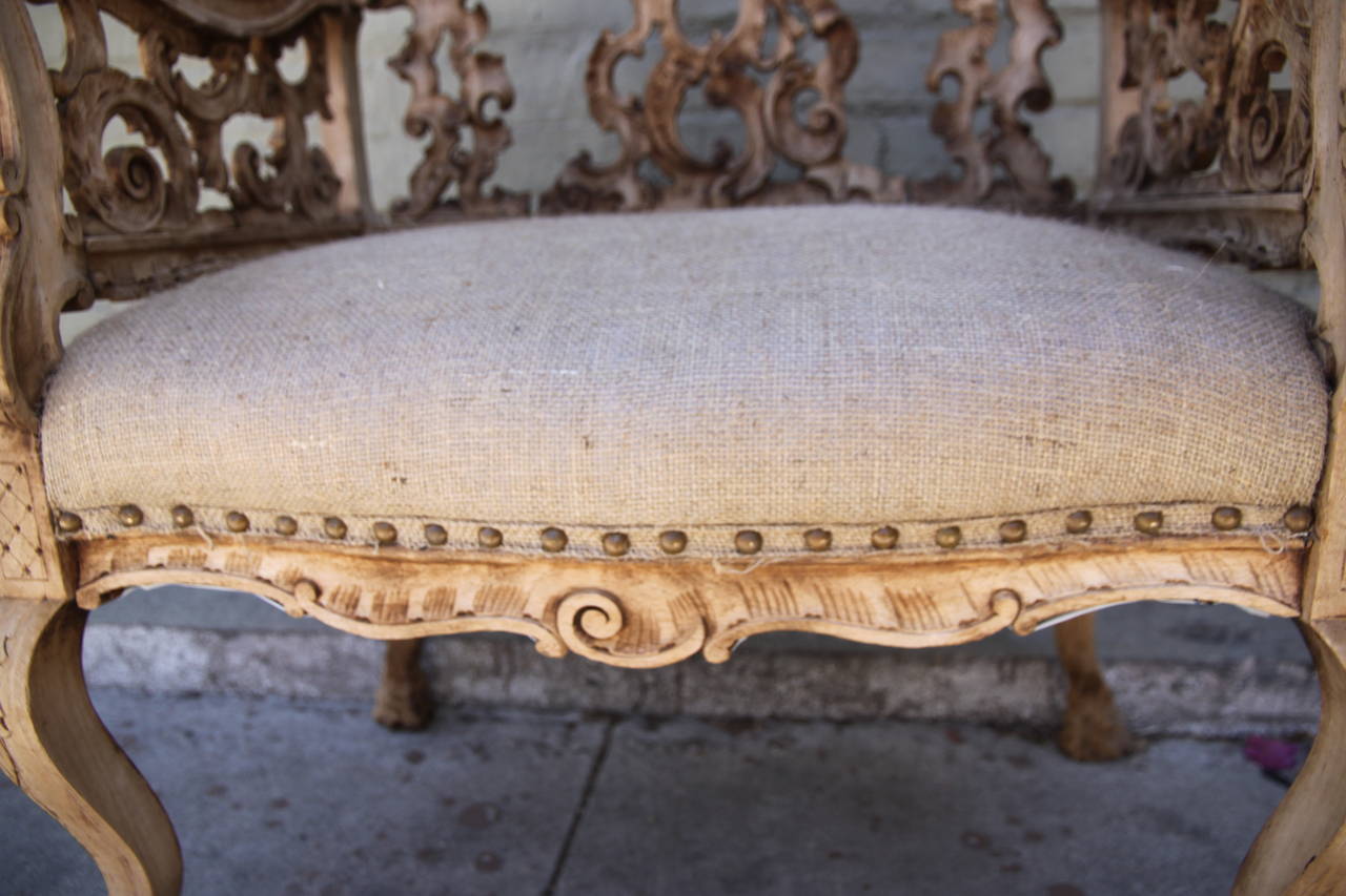 19th Century Italian Carved Bench with Cherub Faces 1