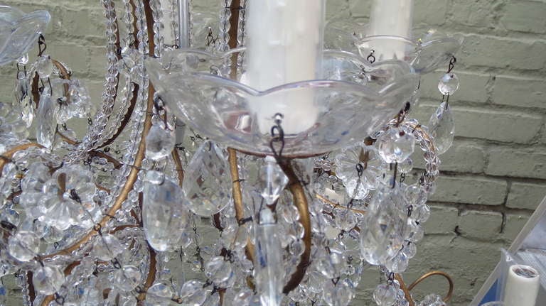 20th Century Twelve-Light Italian Crystal Beaded Chandelier