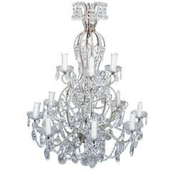 Two-Tiered Beaded Crystal Chandelier