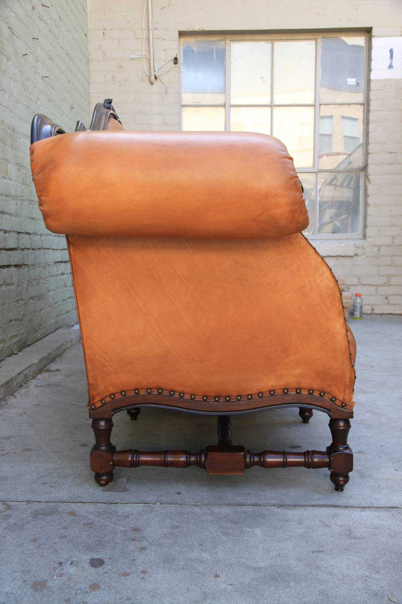 American Ralph Lauren Leather Upholstered Sofa