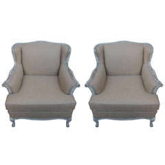 Pair of French Painted Armchairs, Circa 1930's