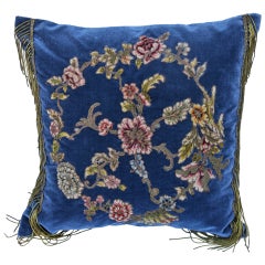 Pair of 19th C. Embroidered & Appliqued Pillows