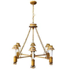 Italian Tole Six Light Chandelier C. 1930