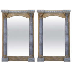 Pair of Italian Neoclassical Style Painted Mirrors