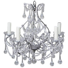 Five-Arm Macaroni Beaded Crystal Chandelier