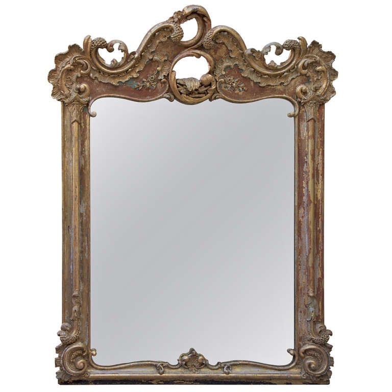 19th Century French Giltwood Rococo Style Mirror at 1stdibs