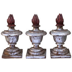 Set of Three Architectural Carved Wood Fragments