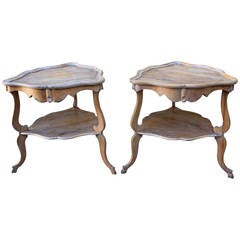 Pair of French Louis XV Style Two-Tiered Tables