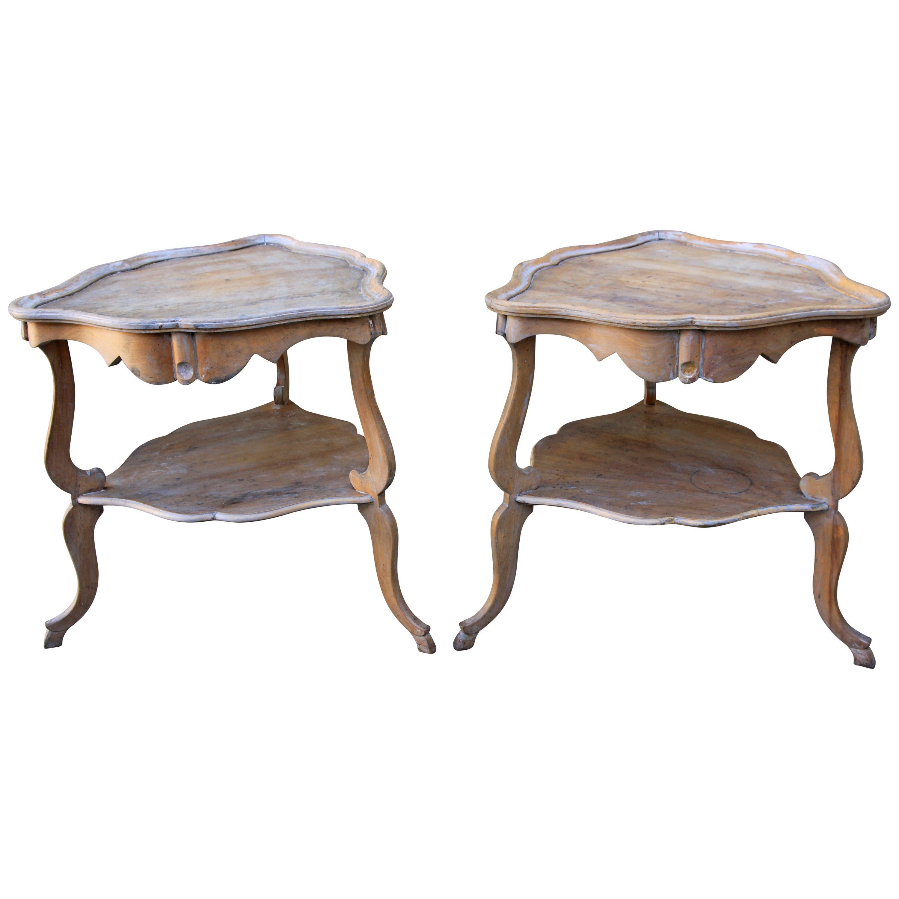 Pair of French Louis XV Style Two-Tiered Tables