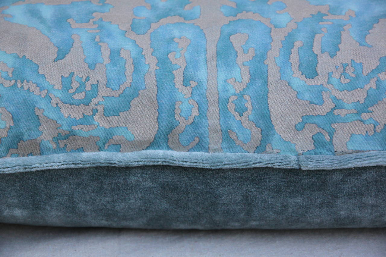 Italian Pair of Farnese Patterned Fortuny Textile Pillows