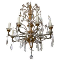 Italian Giltwood & Crystal Chandelier