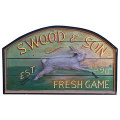 Primitive Wood Sign of Rabbit by S. Wood & Son