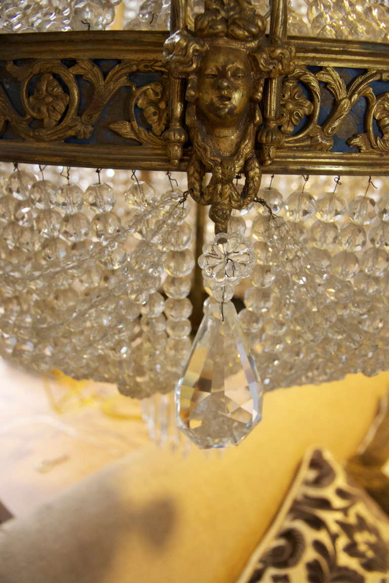 19th Century French Crystal and Bronze Chandelier 4