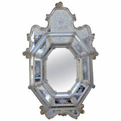Etched Venetian Octagonal Mirror